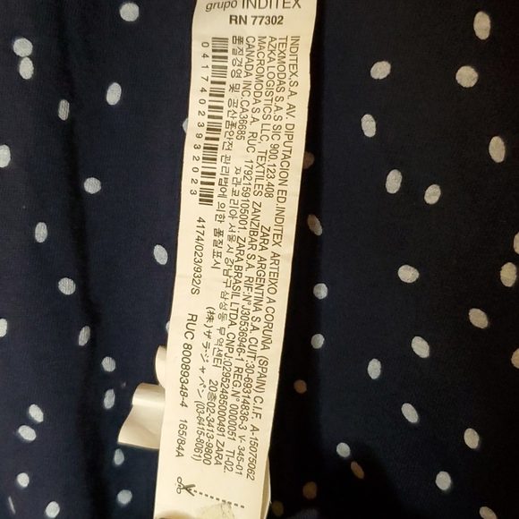 Dark blue Zara top with white oval dots - Picture 11 of 12